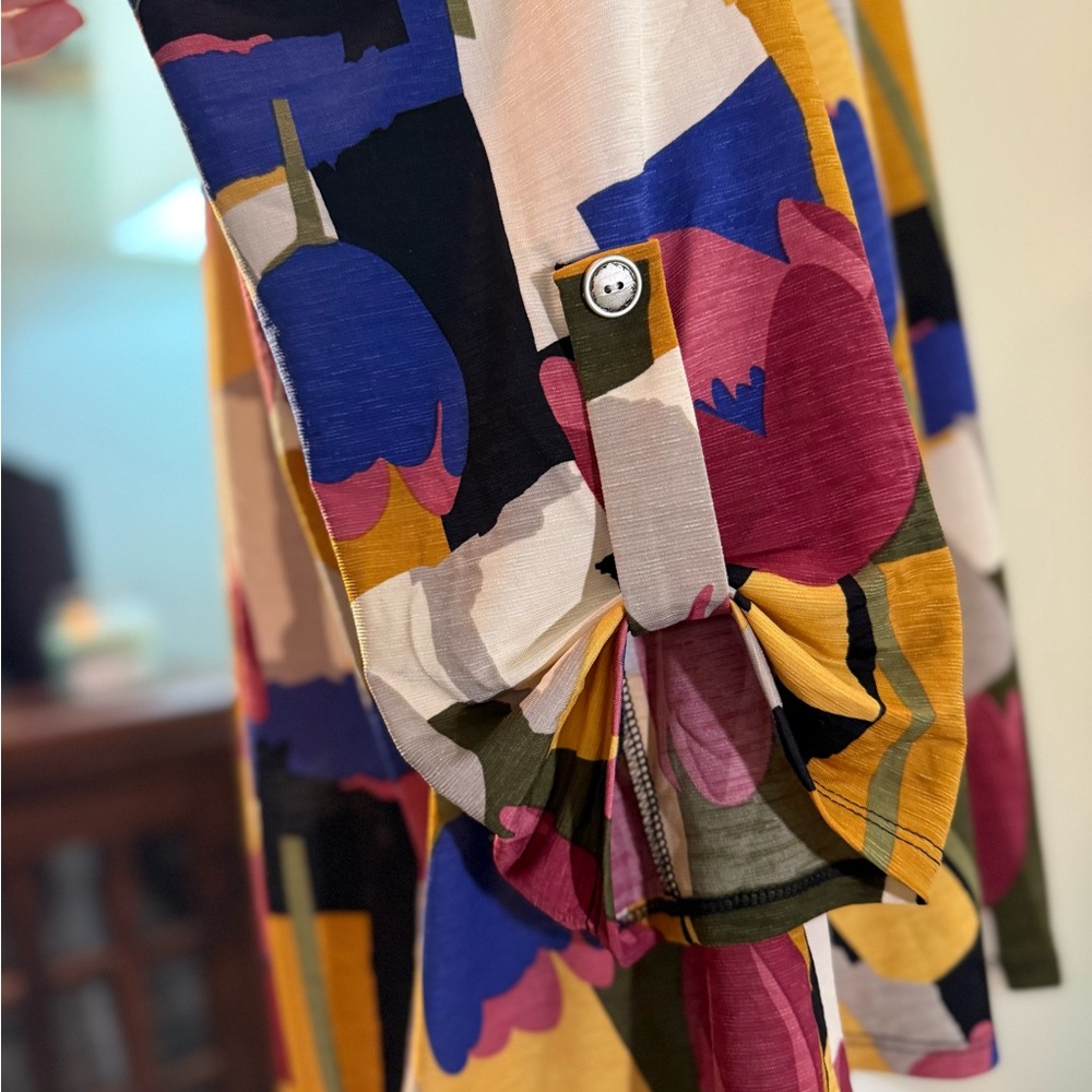 NWT Dear Scarlett Women's Boutique Abstract Floral Tunic Blouse Long Sleeves XL - Picture 8 of 16